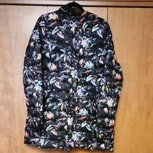 Floral Down Midi Puffer